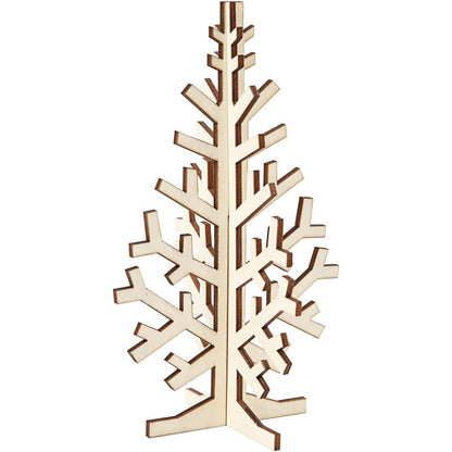 Wooden 3D Christmas Tree With Dark Edges Decoration Crafts H: 20 cm W: 12 cm - Home - Crafts