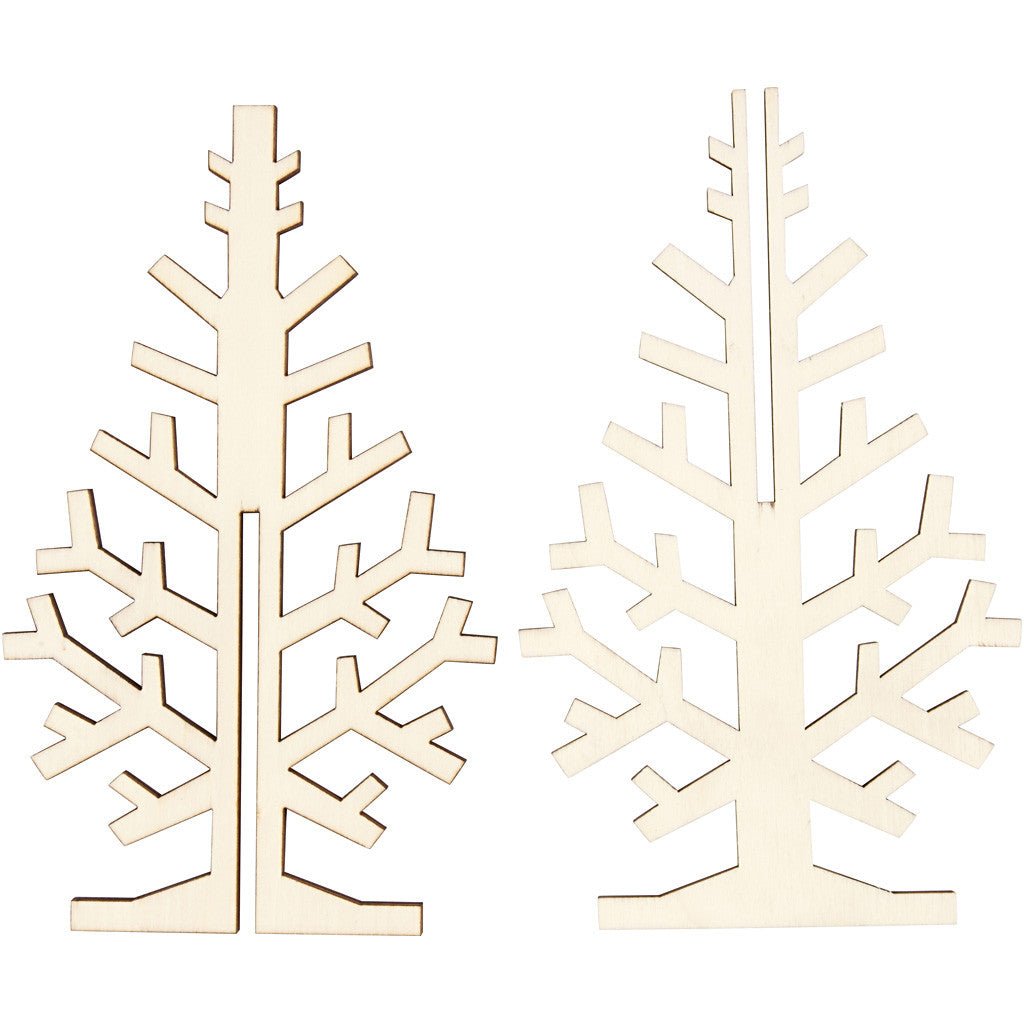 Wooden 3D Christmas Tree With Dark Edges Decoration Crafts H: 20 cm W: 12 cm - Home - Crafts