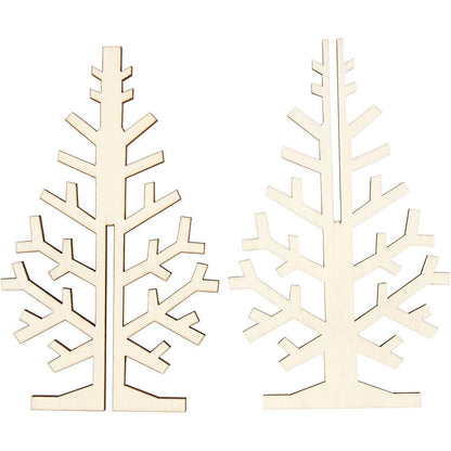 Wooden 3D Christmas Tree With Dark Edges Decoration Crafts H: 20 cm W: 12 cm - Home - Crafts