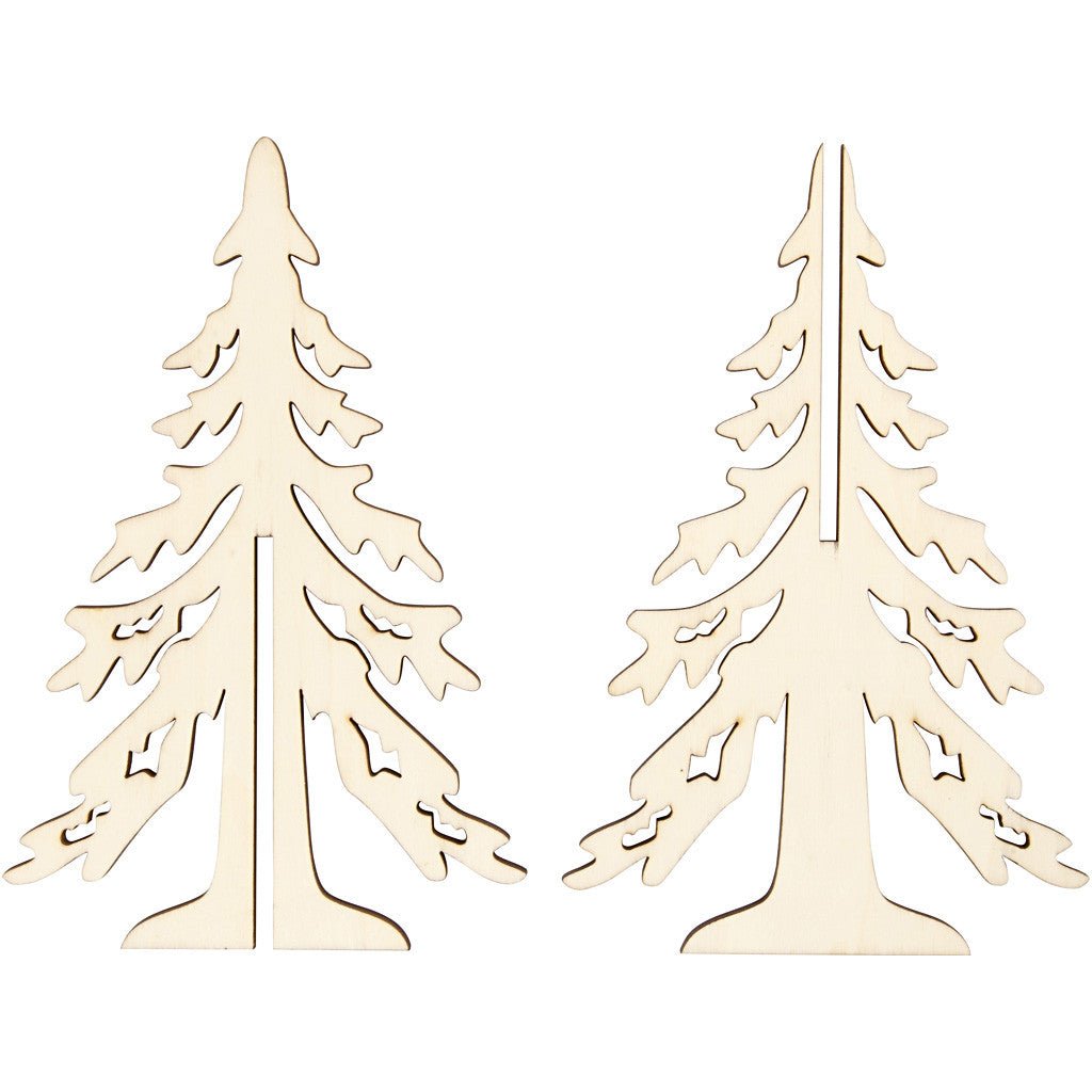 Wooden 3D Christmas Tree With Dark Edges Decoration Crafts H: 20 cm W: 13 cm - Home - Crafts