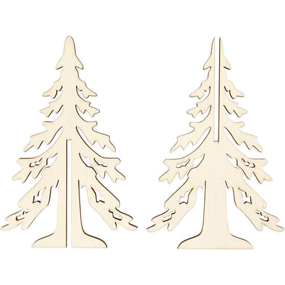 Wooden 3D Christmas Tree With Dark Edges Decoration Crafts H: 20 cm W: 13 cm - Home - Crafts