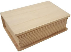 Paulownia Wooden Book Shape Box 20cmx14.cmx6.9cm Single Compartment Craft Box
