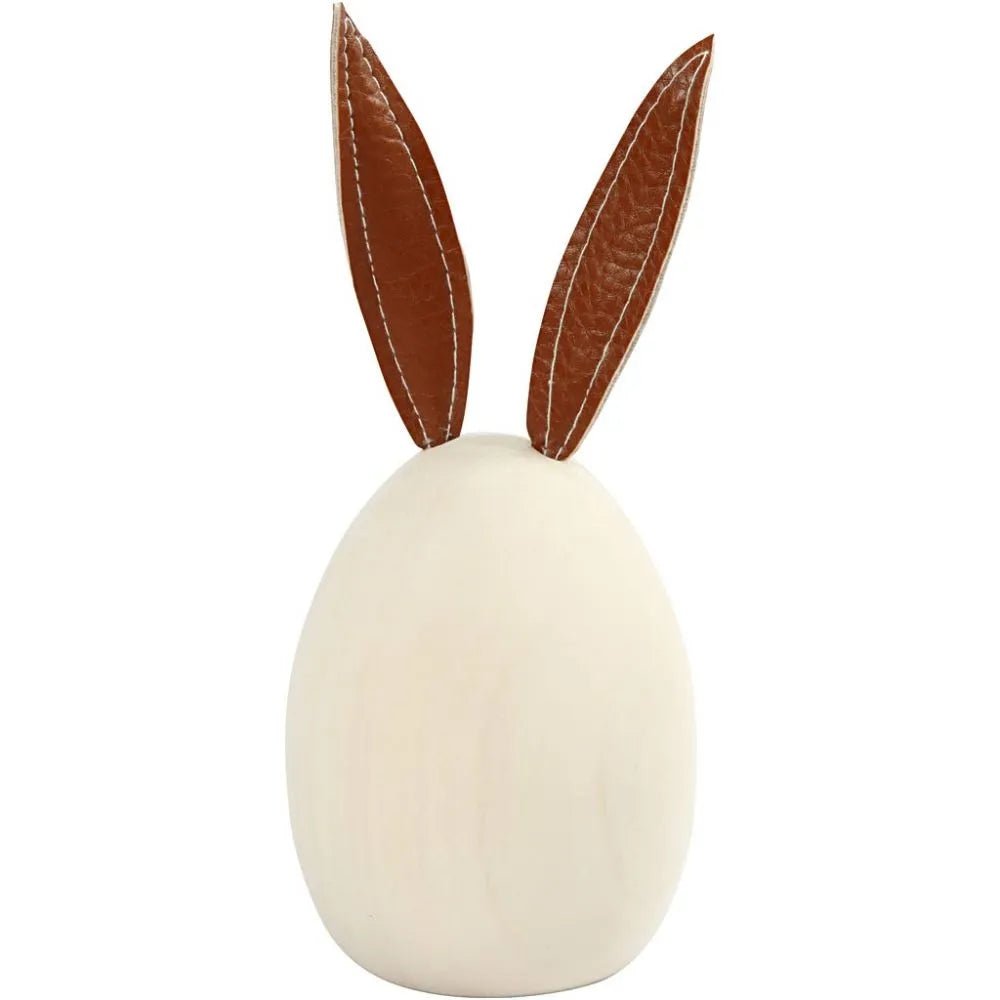 Wooden Egg Bunnies Flat Bottom Light Wood Rabbit Home Decoration Crafts 19 cm - Home - Crafts