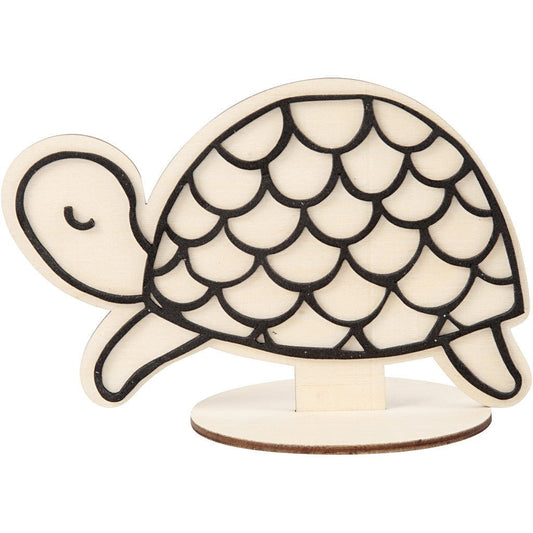 Wooden EVA Foam Figure With Stand Decoration Crafts H: 10 cm - Turtle - Home - Crafts