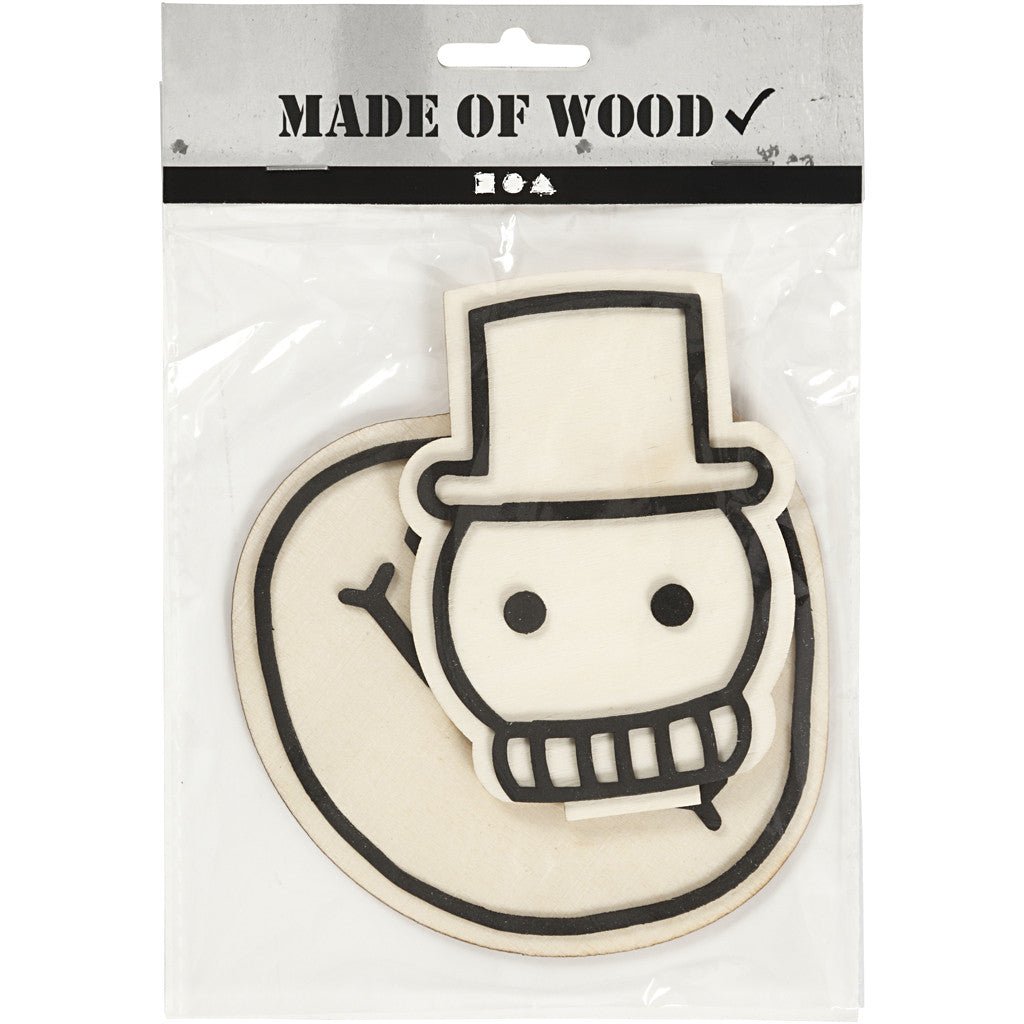 Wooden EVA Foam Figure With Stand Decoration Crafts H: 11.5 cm - Snowman - Home - Crafts