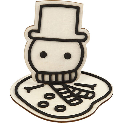 Wooden EVA Foam Figure With Stand Decoration Crafts H: 11.5 cm - Snowman - Home - Crafts