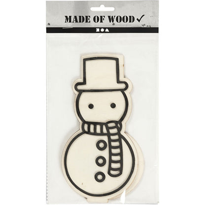 Wooden EVA Foam Figure With Stand Decoration Crafts H: 18.5 cm - Snowman - Home - Crafts