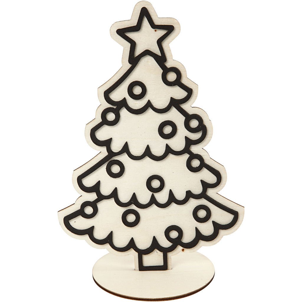 Wooden EVA Foam Figure With Stand Decoration Crafts H: 19.5 cm - Christmas Tree - Home - Crafts
