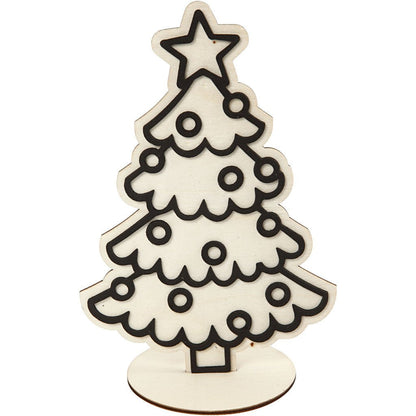 Wooden EVA Foam Figure With Stand Decoration Crafts H: 19.5 cm - Christmas Tree - Home - Crafts