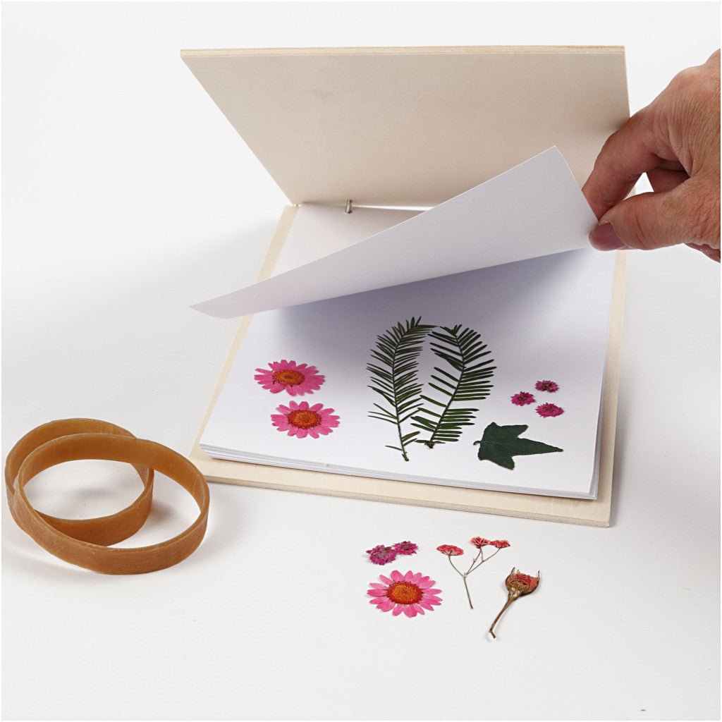 Wooden Flower Press With Metal Rings Decoration Crafts 21x14.8x1 cm - Home - Crafts