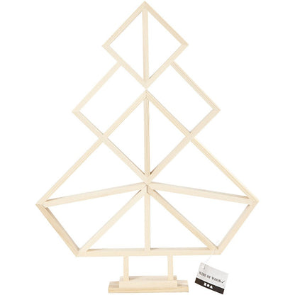 Wooden Geometric Design Christmas Tree Decoration Crafts H: 40 cm W: 31 cm - Home - Crafts