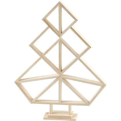 Wooden Geometric Design Christmas Tree Decoration Crafts H: 40 cm W: 31 cm - Home - Crafts
