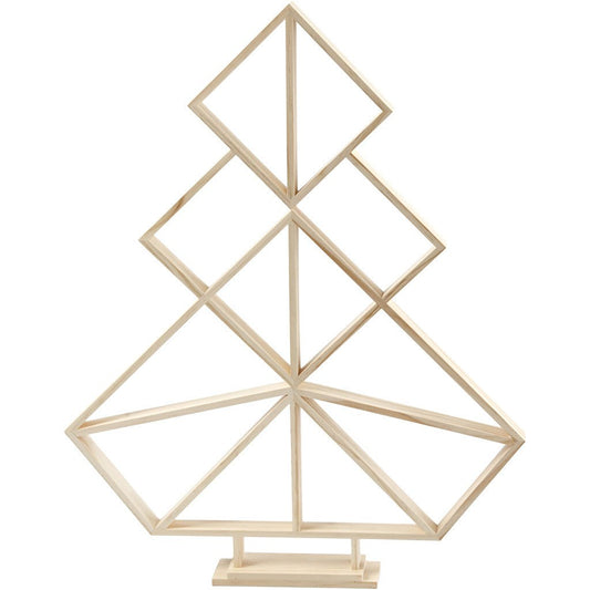 Wooden Geometric Design Christmas Tree Decoration Crafts H: 60 cm W: 47 cm - Home - Crafts
