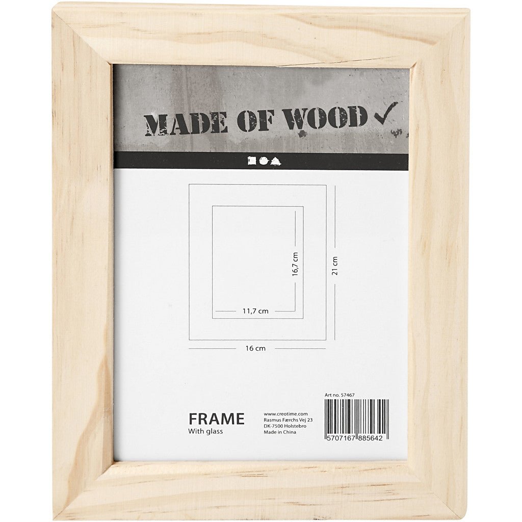 Wooden Glass Frame With Metal Hangers Hanging Home Furnshings Decoration Crafts 21x16 cm - Home - Crafts
