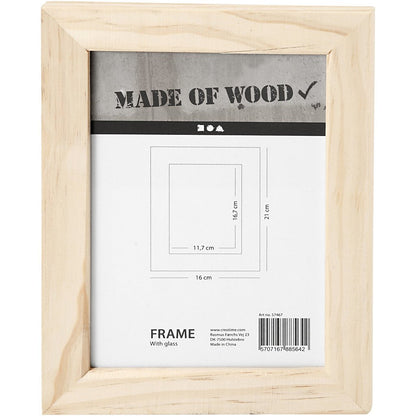 Wooden Glass Frame With Metal Hangers Hanging Home Furnshings Decoration Crafts 21x16 cm - Home - Crafts