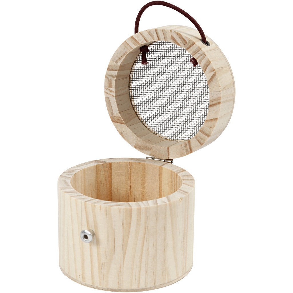 Wooden Insect Cage With Elastic Closure Toys Decoration Crafts H: 7.5cm D: 8.3cm - Home - Crafts