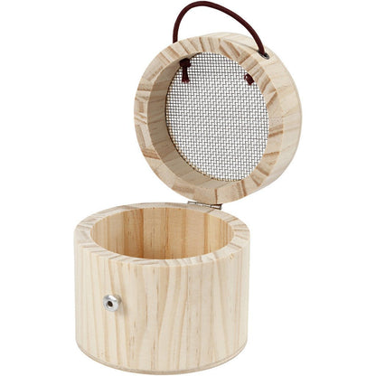Wooden Insect Cage With Elastic Closure Toys Decoration Crafts H: 7.5cm D: 8.3cm - Home - Crafts