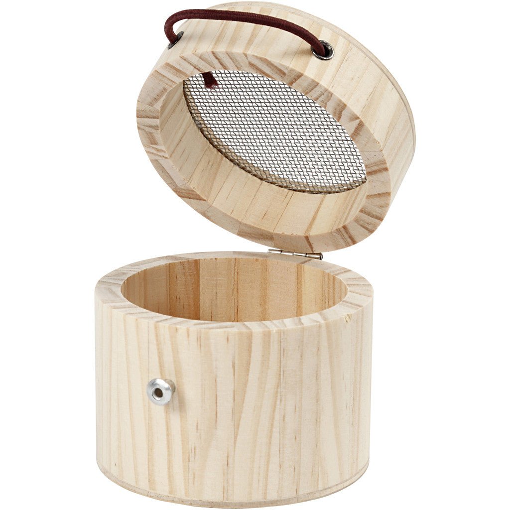 Wooden Insect Cage With Elastic Closure Toys Decoration Crafts H: 7.5cm D: 8.3cm - Home - Crafts