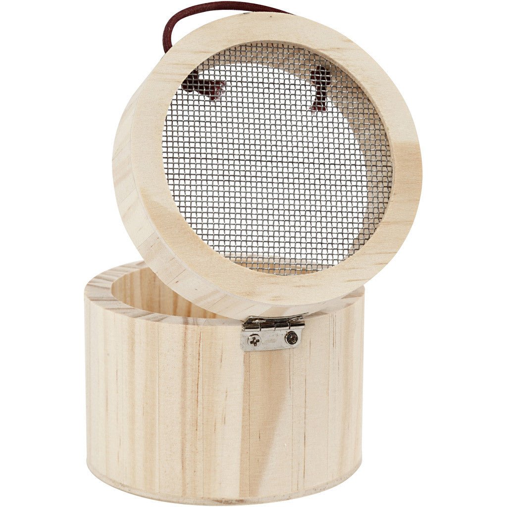 Wooden Insect Cage With Elastic Closure Toys Decoration Crafts H: 7.5cm D: 8.3cm - Home - Crafts