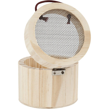 Wooden Insect Cage With Elastic Closure Toys Decoration Crafts H: 7.5cm D: 8.3cm - Home - Crafts