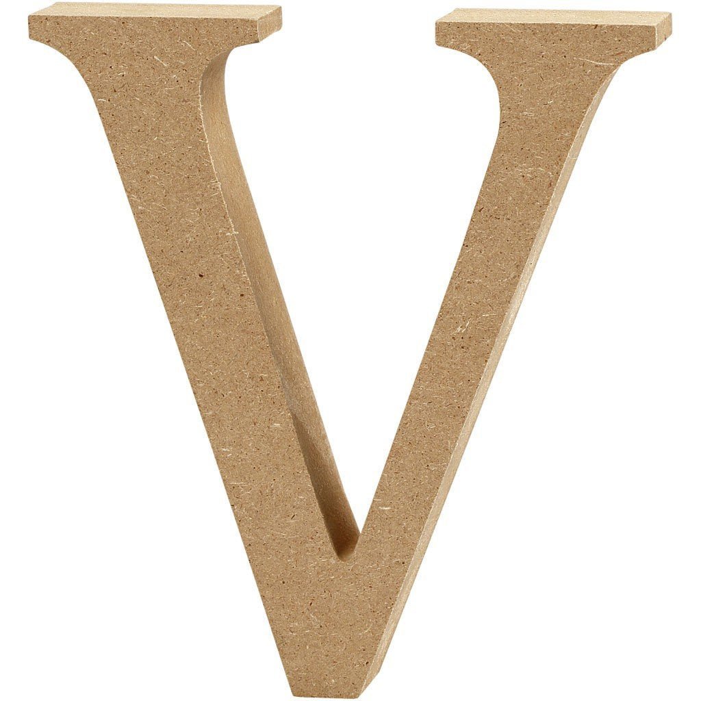 Wooden Letter Large 13cm MDF Capital Letters Numbers & Symbols for Crafts - V - Home - Crafts