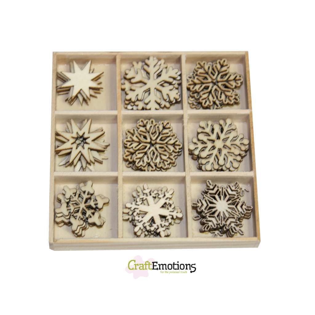 Wooden Ornament Decorations Embellishments Toppers 9 x Assorted Design Crystals - Home - Crafts