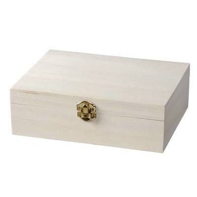 Wooden Rectangle Box With Clasp Lid To Paint And Decorate - Home - Crafts