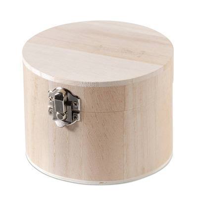 Wooden Round Circle Trinket Box With Clasp To Paint Or Decorate - Home - Crafts