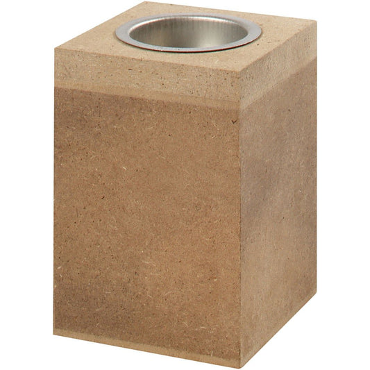 Wooden Square Tealight Metal Candle Holder Home Furnishings Decorations Crafts 7x7x10 cm - Home - Crafts