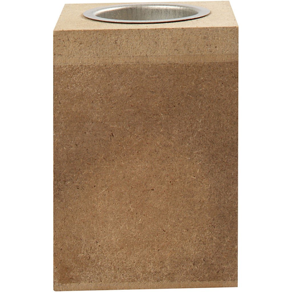 Wooden Square Tealight Metal Candle Holder Home Furnishings Decorations Crafts 7x7x10 cm - Home - Crafts