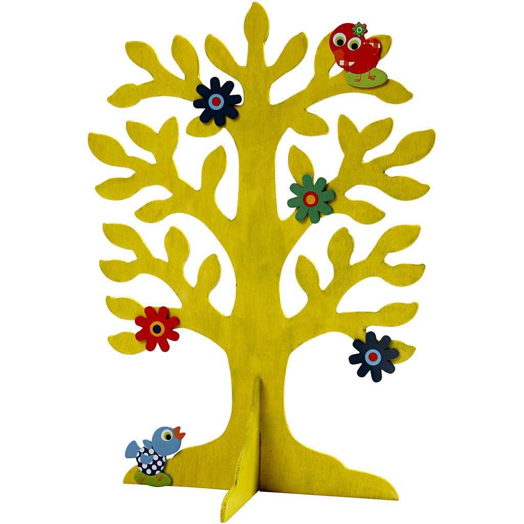 Wooden Tree With Big Crown Crossfoot Decoration Crafts 30x21.5 cm - Home - Crafts