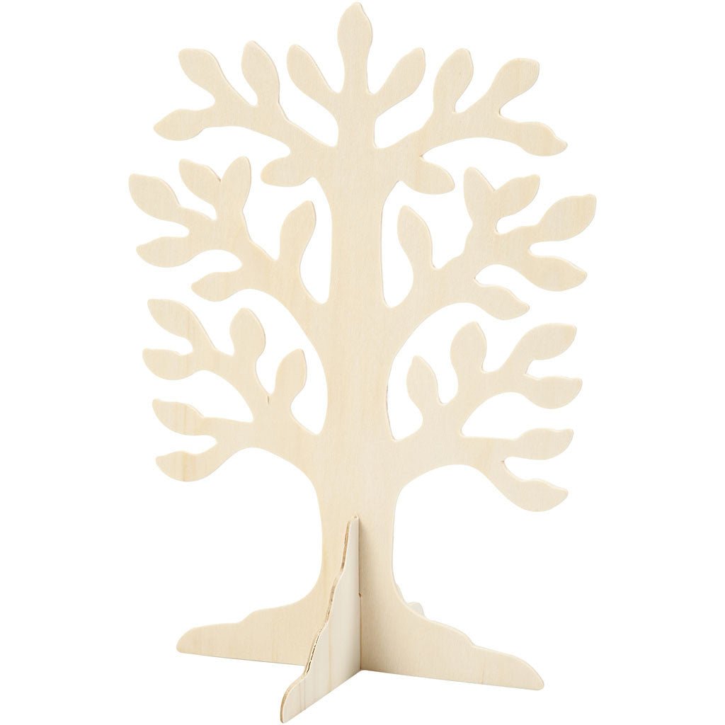 Wooden Tree With Big Crown Crossfoot Decoration Crafts 30x21.5 cm - Home - Crafts