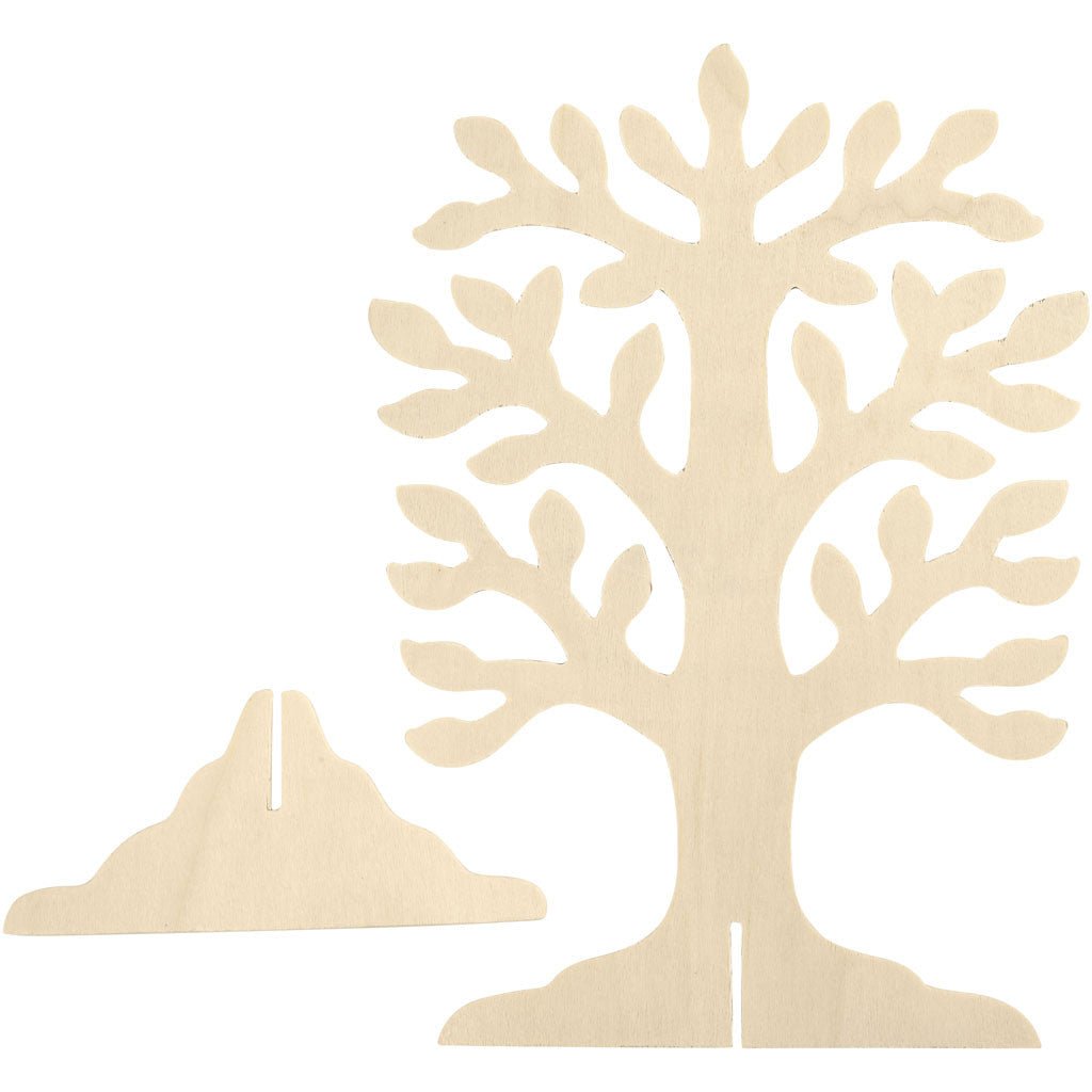 Wooden Tree With Big Crown Crossfoot Decoration Crafts 30x21.5 cm - Home - Crafts