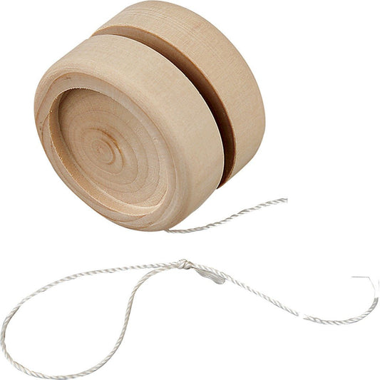 Wooden Yo - Yo With Moulded Edge Toys Deocration Crafts H: 3cm D: 5cm - Home - Crafts