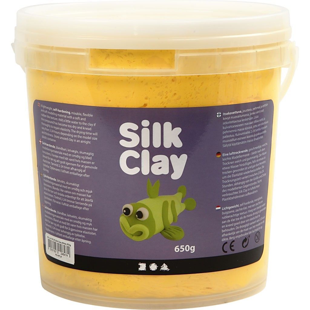 Yellow Colour Pliable Lightweight Modelling Compound With Plastic Bucket 650 g - Home - Crafts