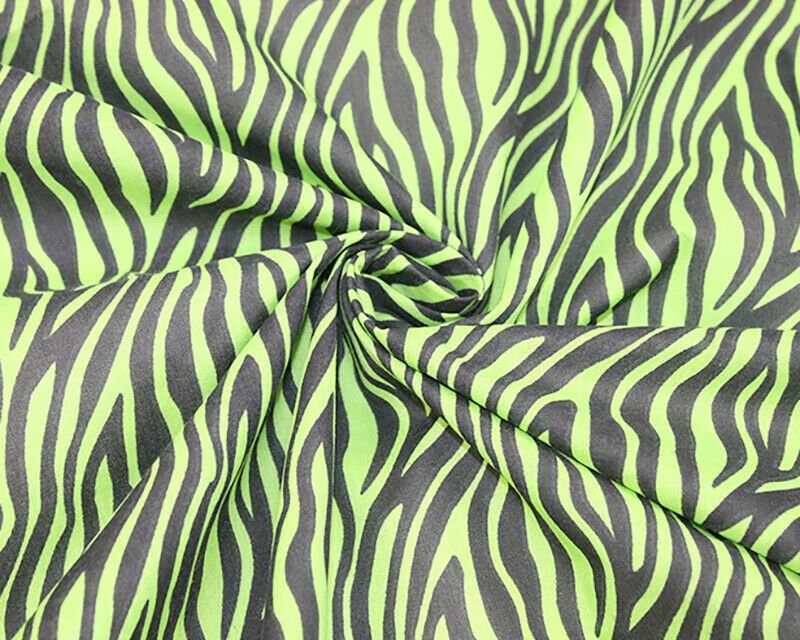 Zebra Print Green Polycotton Children Fabric - Home - Crafts