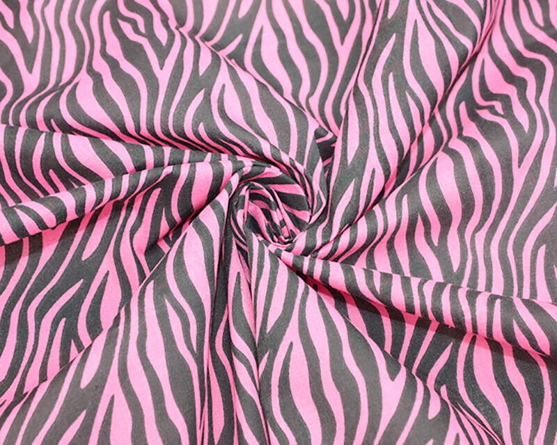 Zebra Print Pink Polycotton Children Fabric - Home - Crafts